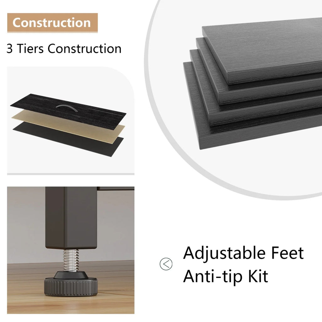 10-Drawer Storage Dresser - MDF - Black