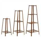Plant Stand - Tiered Bamboo Design - Natural Wood