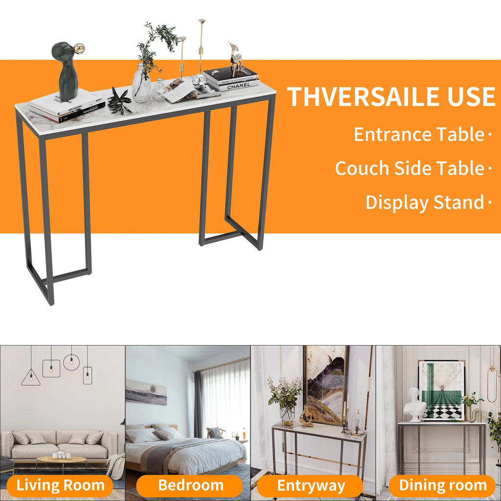 OEM Console Table Marble Accent White Marble 100x30x78.5CM