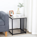 OEM Side Table Marble Effect Top White