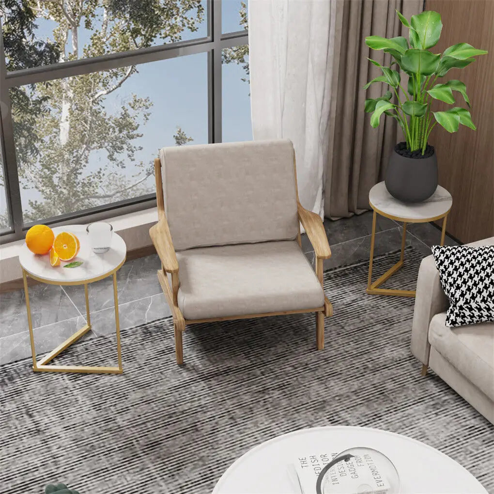 OEM Nesting Coffee Tables 2-Tier Gold & White