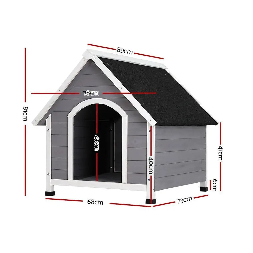 OEM Wooden Dog Kennel Weatherproof Outdoor Pet House Grey 78x89x81cm
