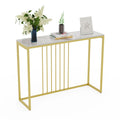 OEM Console Table Marble Top White & Gold