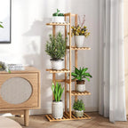 OEM Plant Stand Corner Display Rack Natural Wood