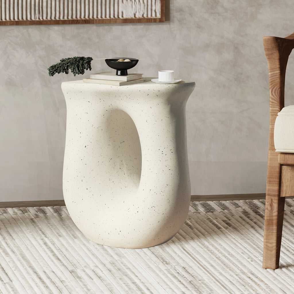 OEM U-Shaped Side Table Modern Off White