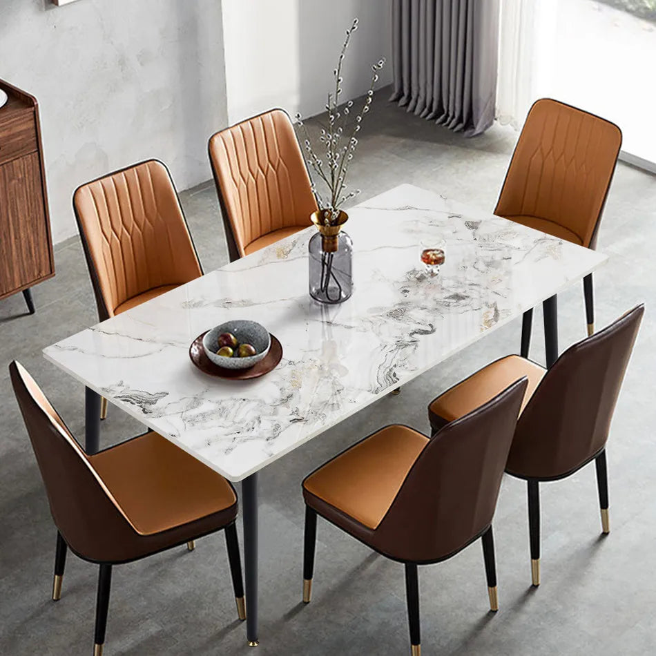 OEM Dining Table Sintered Stone Top Seats 4-6 White