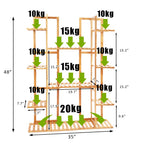 OEM Plant Stand 9-Tier Bamboo Organizer Light Oak
