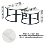 OEM Coffee Table Set 2 Piece Sintered Stone Black/White