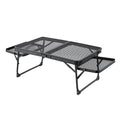 OEM Folding Camping Table Aluminium Mesh Top Black 88x40x27cm