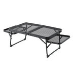 OEM Folding Camping Table Aluminium Mesh Top Black 88x40x27cm