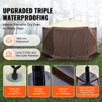 OEM Pop Up Gazebo Screen Tent 6-Sided Privacy Panels Brown 11.5x11.5x7.5ft