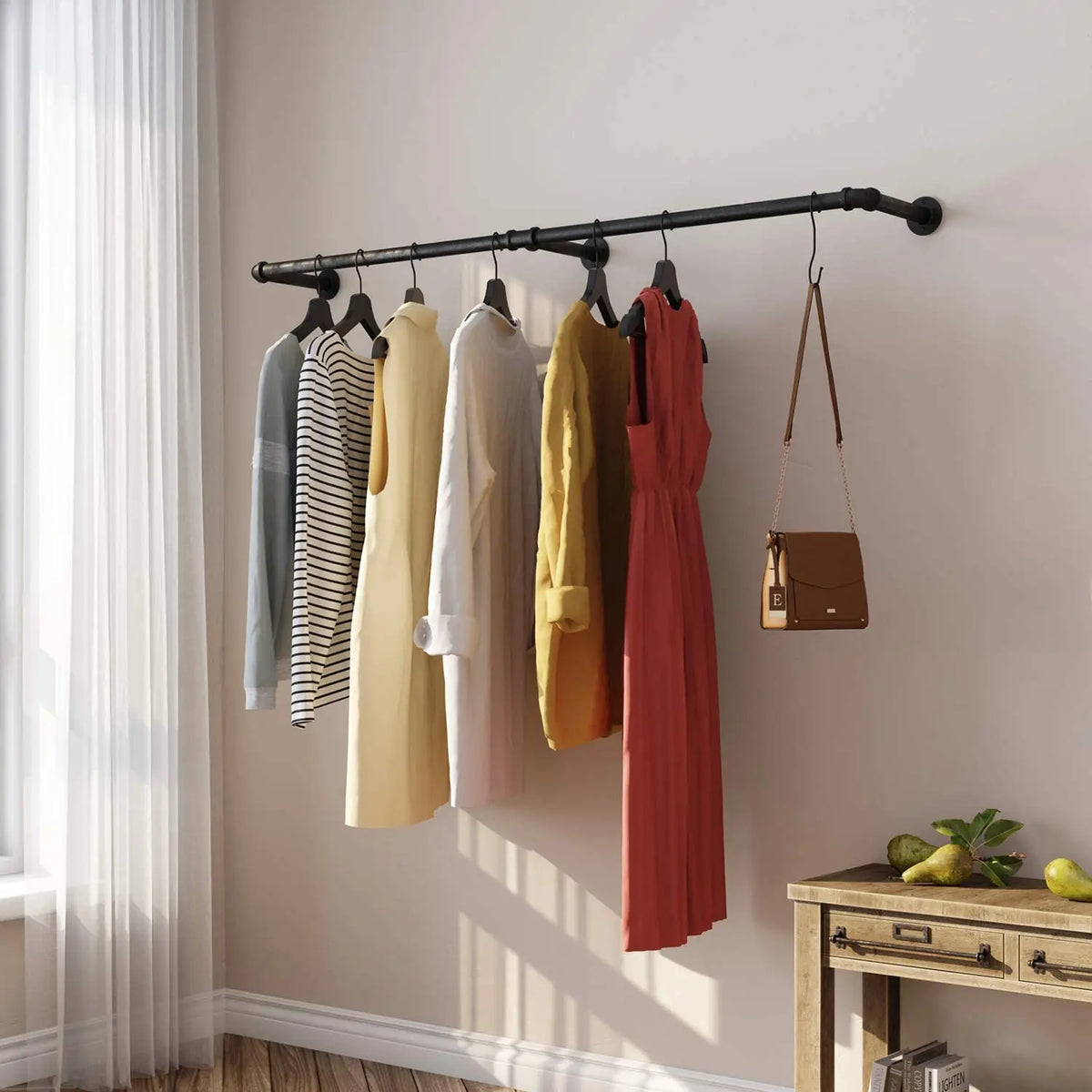 OEM Clothes Rack Wall Mounted Black