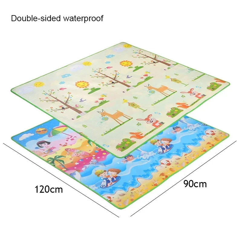 OEM Baby Crawling Play Mat Double-Sided EPE Foam Multicolour 120x90x0.5cm