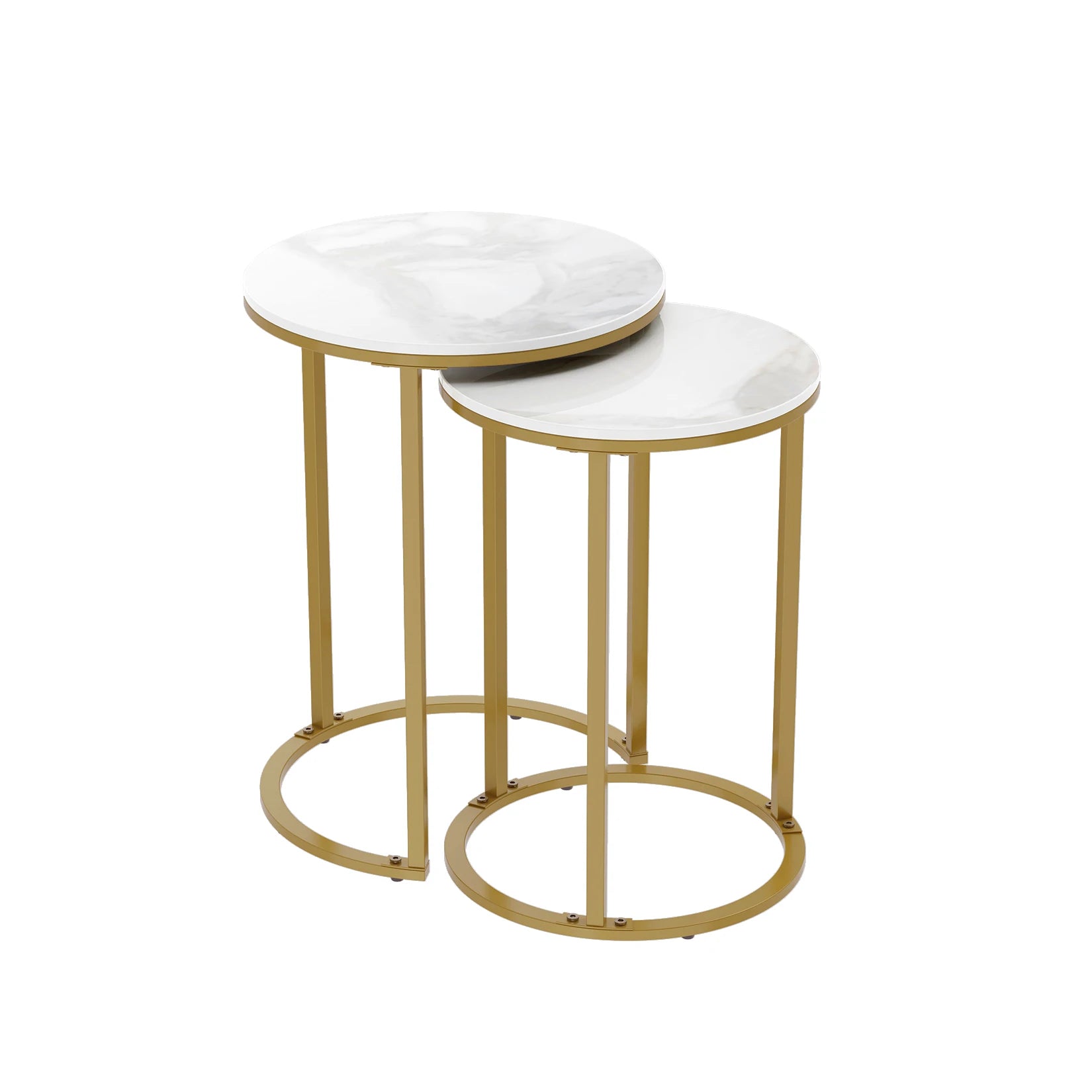 OEM Side Tables Round Design White/Gold