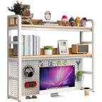 OEM Desktop Hutch Bookshelf 2-Tier Heavy Duty Metal White