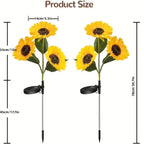 OEM Solar Sunflower Garden Lights 3-Head LED Outdoor 4 Pack