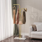 OEM Clothes Rack Heavy Duty Dual-Pole Metal Stone Base