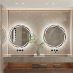 OEM Bathroom Mirror Round LED Anti-Fog 3 Colour Lights Silver 60cm