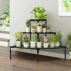 OEM Plant Stand 3-Tier Quarter Round Metal Corner Shelf