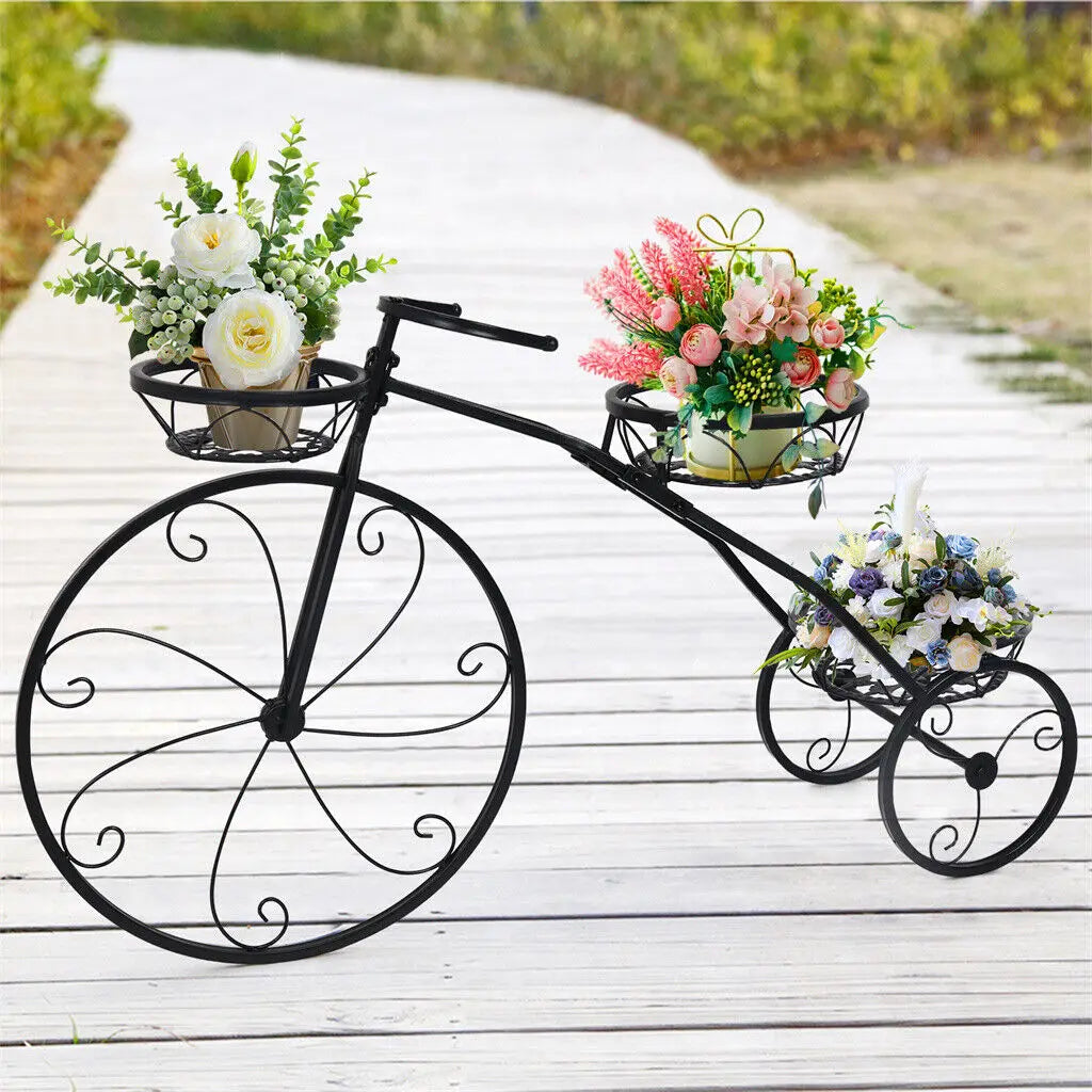 Plant Stand - Metal Flower Pot Holder - Black