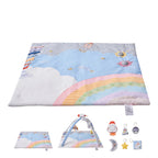 OEM Baby Play Gym Activity Mat with 6 Sensory Toys Musical Rocket Multicolour