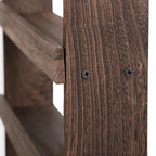 OEM Floating Shelf Wooden 4-Tier Dark Brown