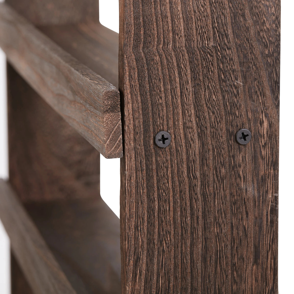 OEM Floating Shelf Wooden 4-Tier Dark Brown