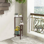 OEM Plant Stand 3-Tier Bamboo Corner Shelf Natural