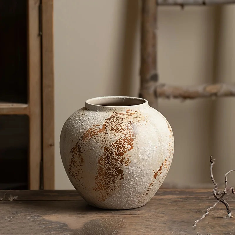 OEM Decorative Vase Speckled Ceramic Design Beige Small