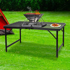OEM Folding Grill Table Adjustable Height Steel Mesh Top Black 90 × 60 ×70cm