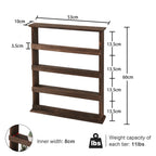 OEM Floating Shelf Wooden 4-Tier Dark Brown