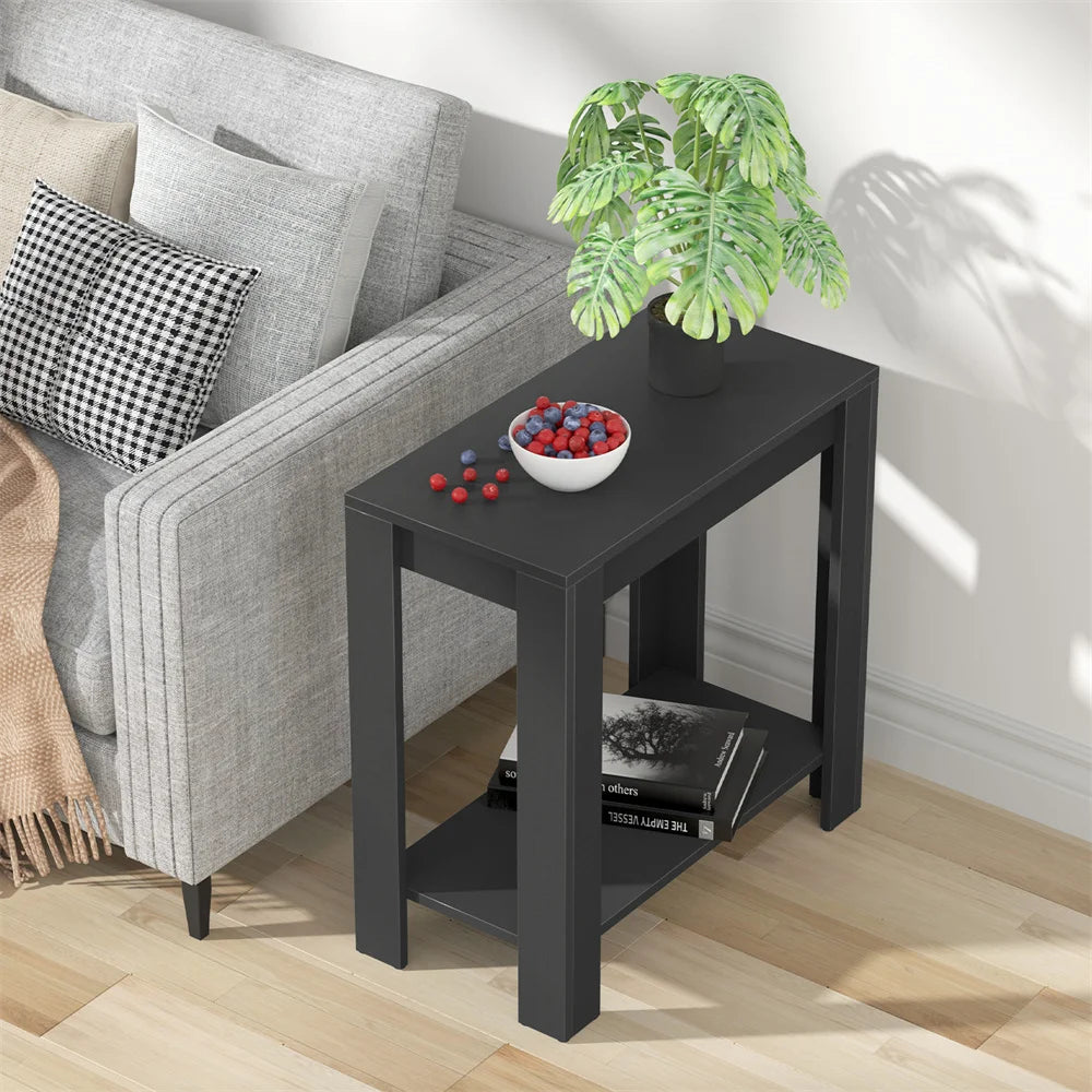 OEM End Table 2-Tier Storage Shelf Black