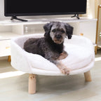 OEM Miniature Couch Velvet Upholstery Solid Stems White 60CM
