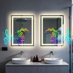 OEM Bathroom Mirror LED Backlit Bluetooth Speaker Silver