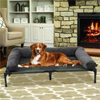 OEM Pet Bed Elevated Cooling Detachable Plush Bolster Gray Large