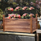 OEM Raised Planter Box Wooden Natural Wood