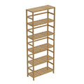 Bamboo 6-Tier Shelving Unit - Natural Wood