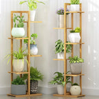 OEM Plant Stand 5-Tier Bamboo Indoor Outdoor Natural 40x20.2x102cm