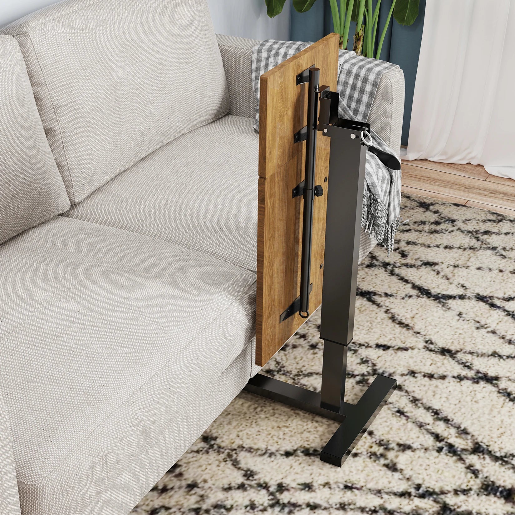 OEM Overbed Table Height Adjustable Brown