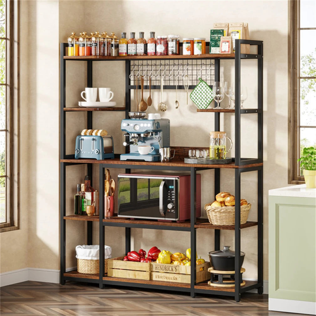OEM Kitchen Baker's Rack 5-Tier Industrial Shelves Hooks
