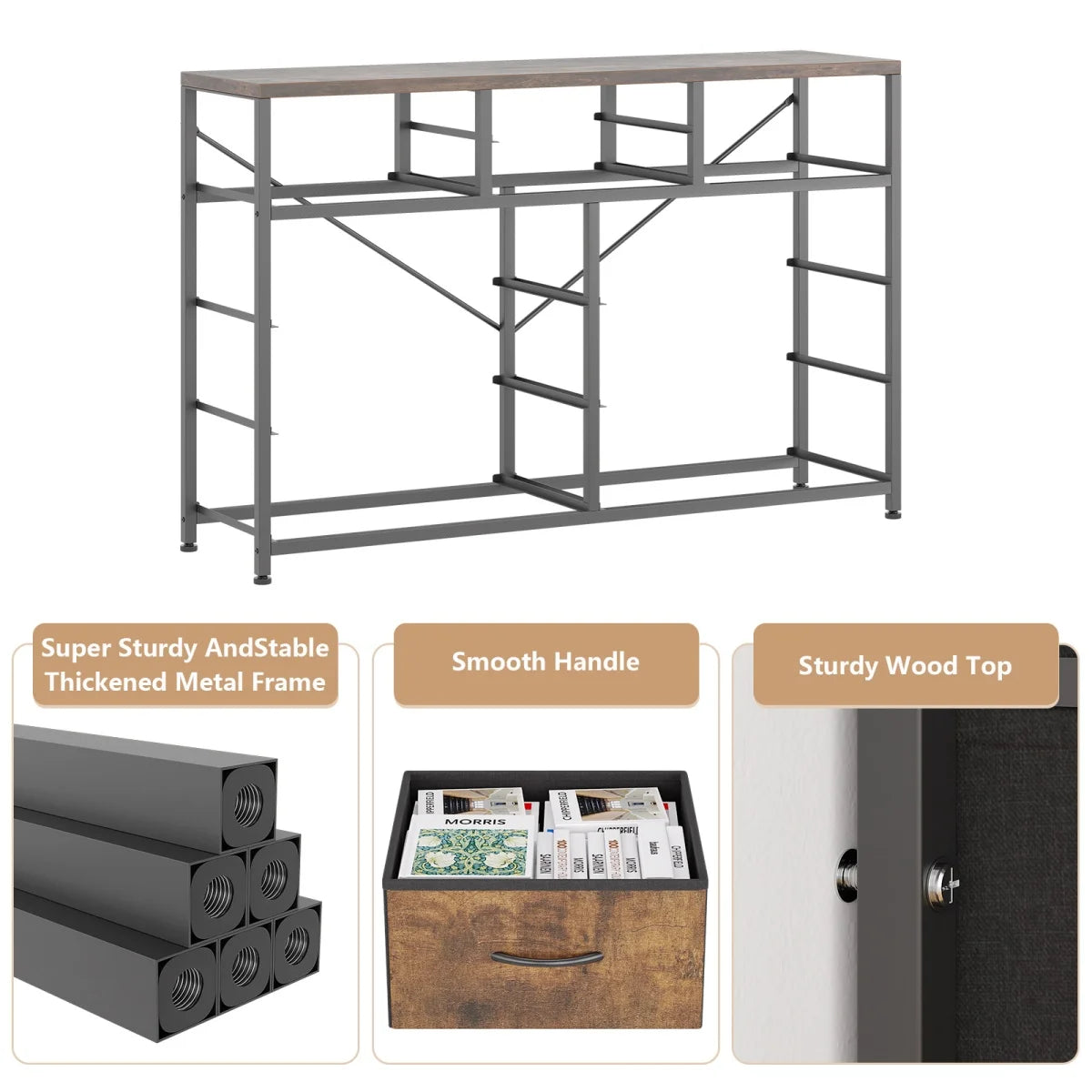 10-Drawer Storage Dresser - MDF - Black