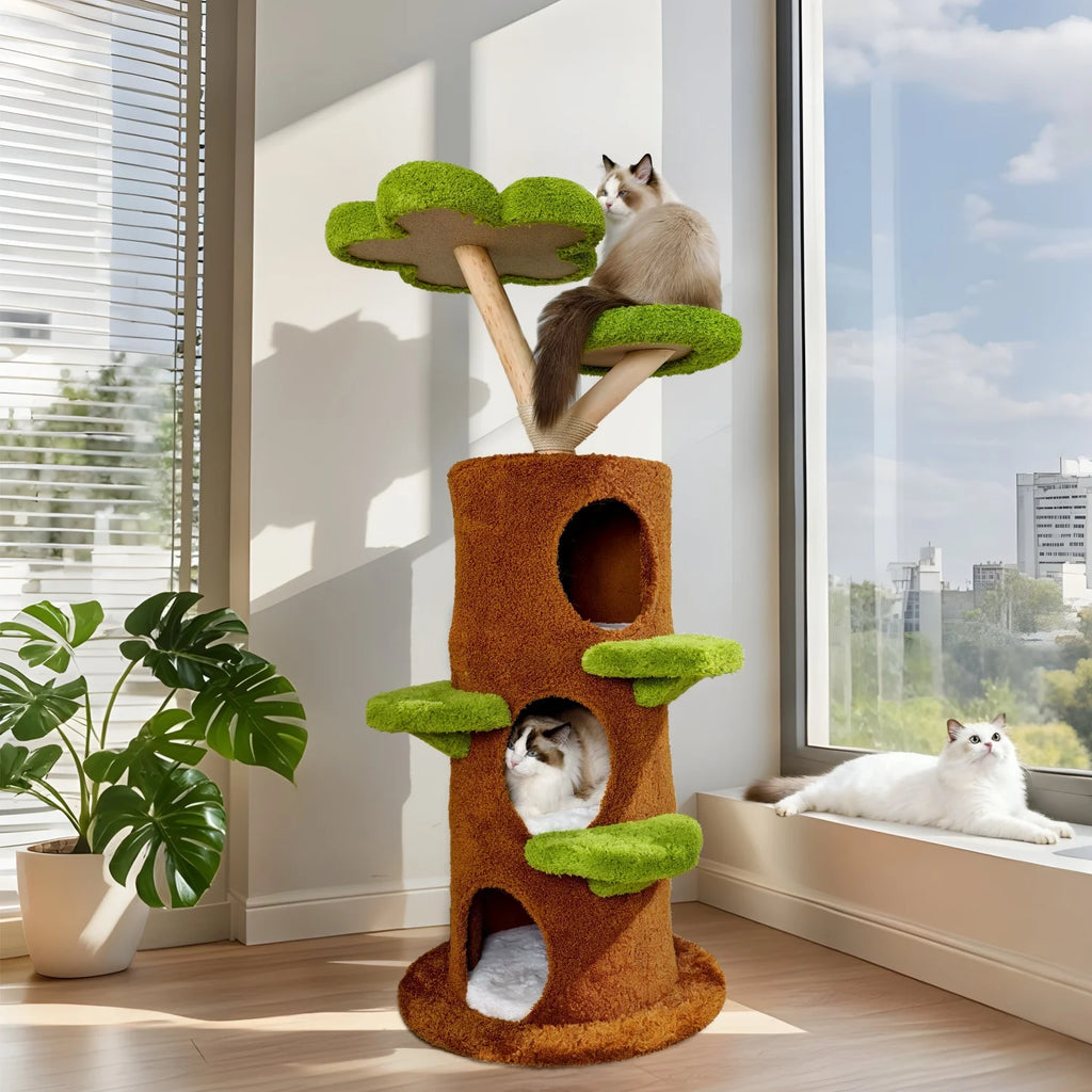 OEM Cat Tree Plush Stairs Condo Green 148cm