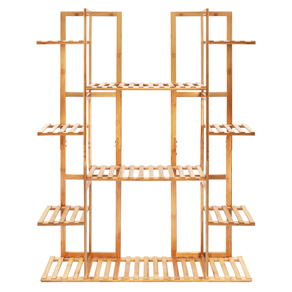 OEM Plant Stand 9-Tier Bamboo Organizer Light Oak