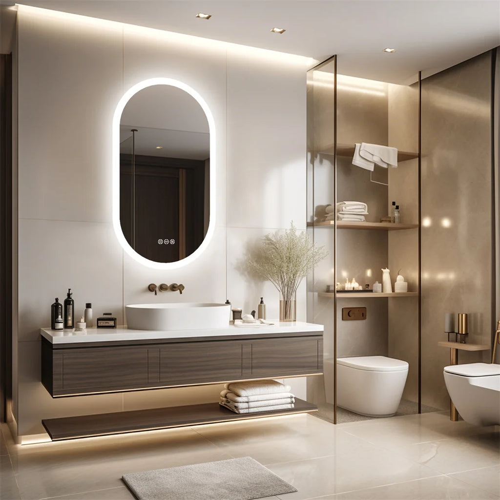 OEM Bathroom Mirror LED Lighting Silver