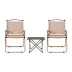 OEM 3 Piece Folding Camping Table Chair Set Beige 40x34.5