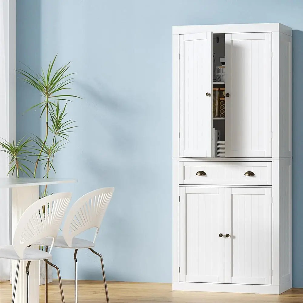 OEM Buffet Sideboard Storage Cabinet 6-Tier with Drawer White 76.5x41x184cm