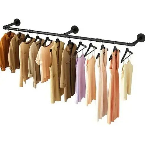 OEM Clothes Rail Wall Mounted Adjustable Length Black