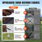 OEM Pop Up Gazebo Screen Tent 6-Sided Privacy Panels Brown 11.5x11.5x7.5ft