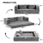 OEM Convertible Sofa Bed Folding Pull-Out Mattress Grey