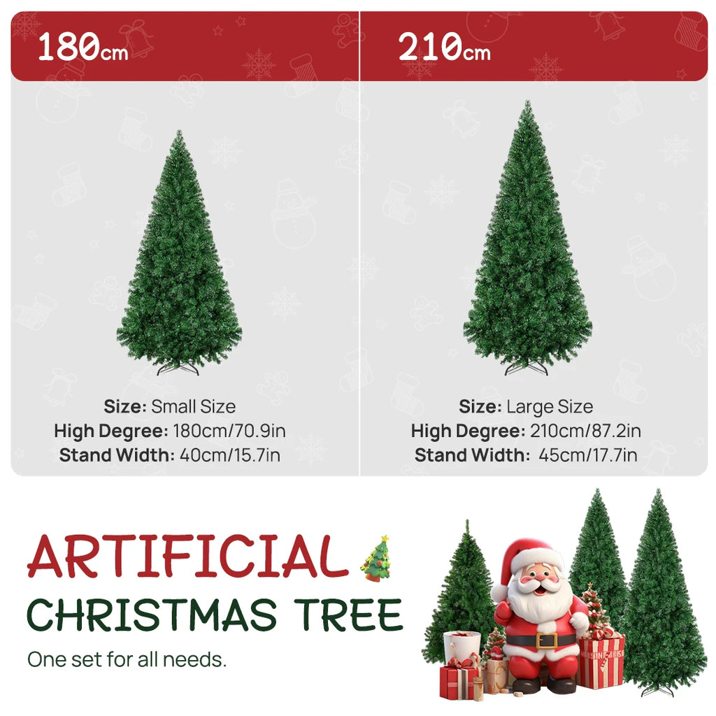OEM Artificial Christmas Tree Green PVC 800 Tips 2.1m